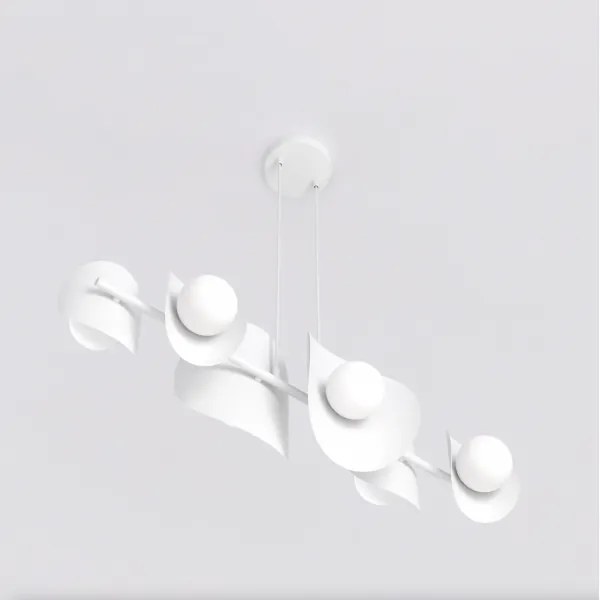 Candelabru pe cablu ELEMENTI 6xG9/8W/230V alb