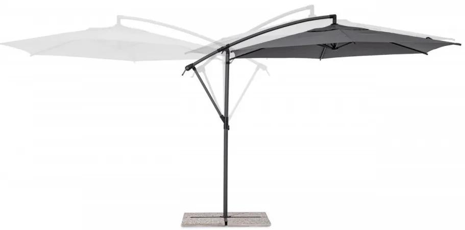 Umbrela de gradina gri antracit din poliester si metal, ∅ 300 cm, Tropea Bizzotto
