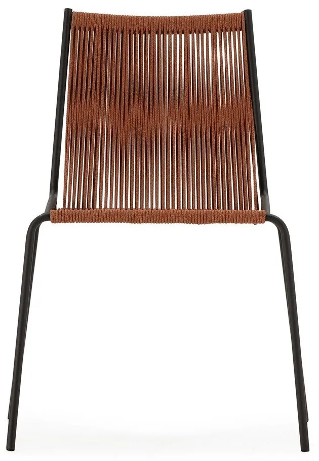 Scaune de dining teracotă stivuibile 2 buc. din metal Emily – Marckeric