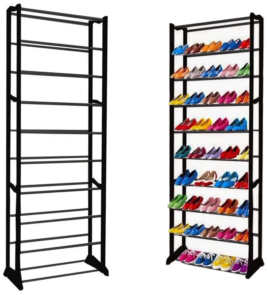 Suport pentru pantofi din metal negru VERAKO