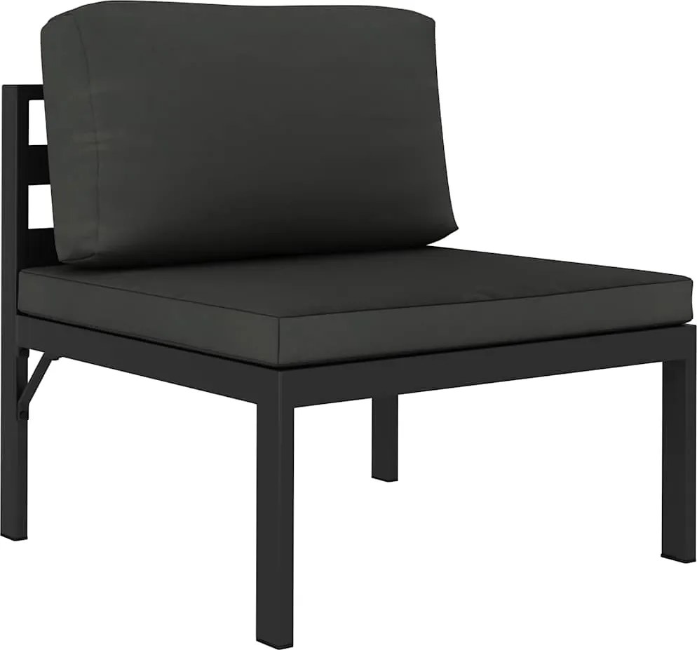 vidaXL Canapea modulară de mijloc cu perne, antracit, aluminiu