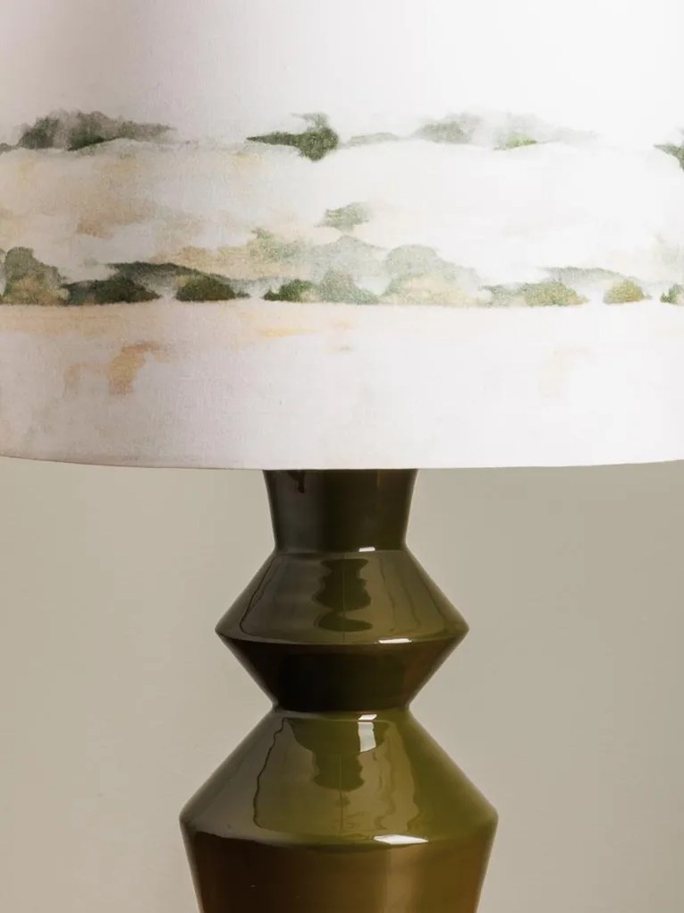 Lampa de masa, din metal lacuit, cu abajur din bumbac, Rivage