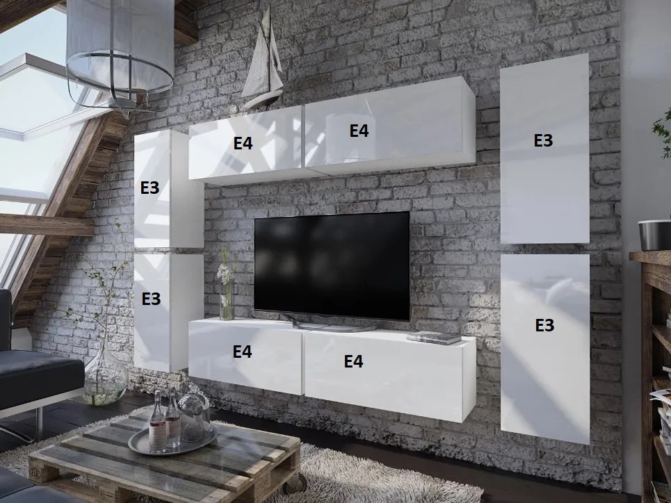 Mobilier living Melville (alb + alb lucios). 1007683