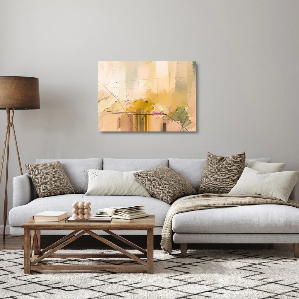 Tablou pe sticlă - Abstract, pictură în ulei (70x50 cm)