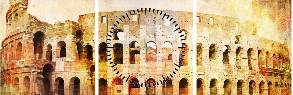 Tablou - Pictură digitală, Colosseum, Roma, Italia (cu ceas) (90x30 cm)