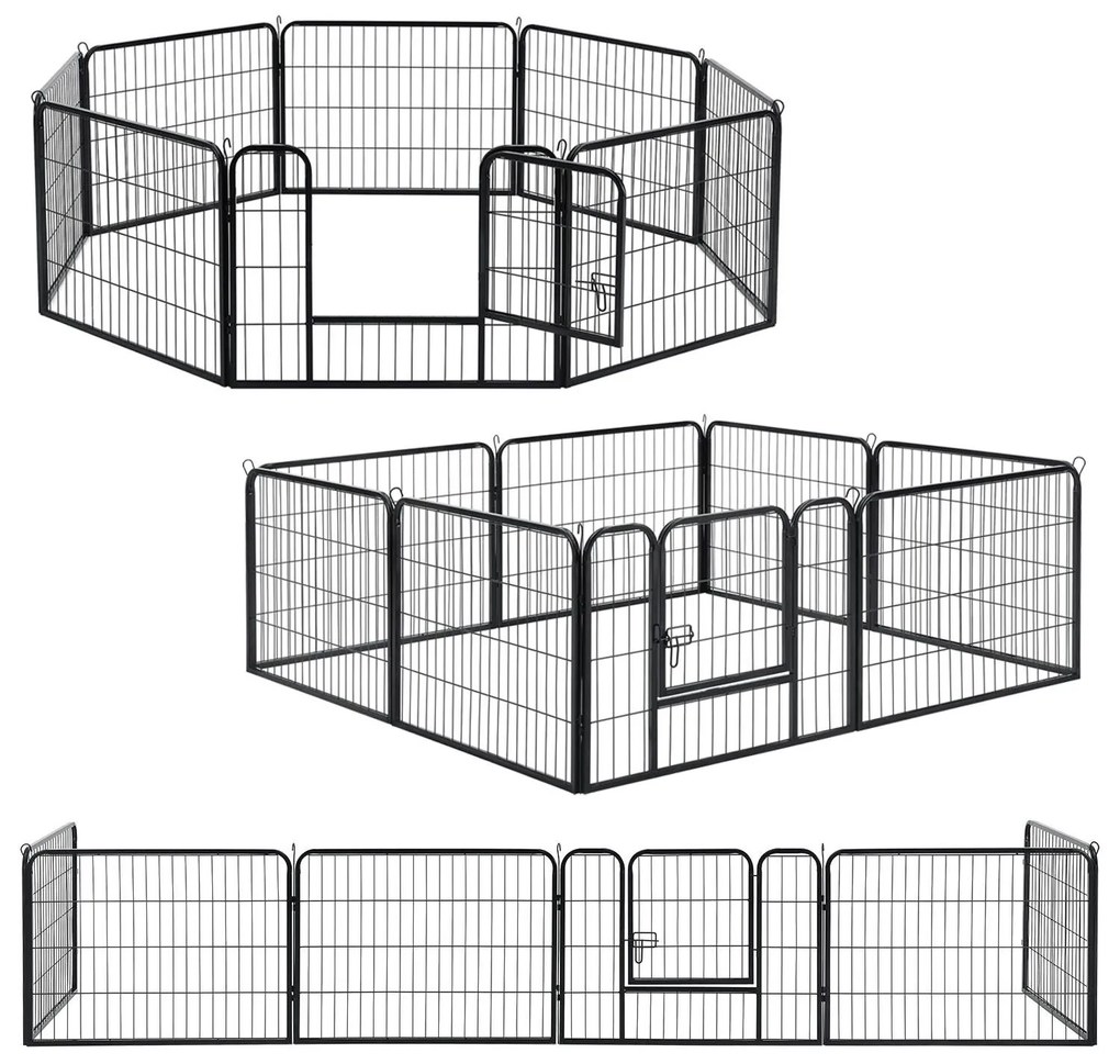 Juskys Pix metalic pentru catelusi - 160×160×60 cm