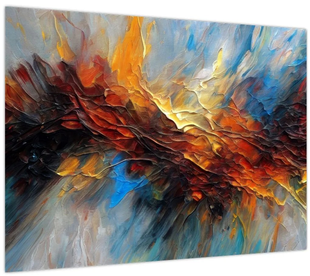 Tablou pe sticlă - Textura culorii (70x50 cm)