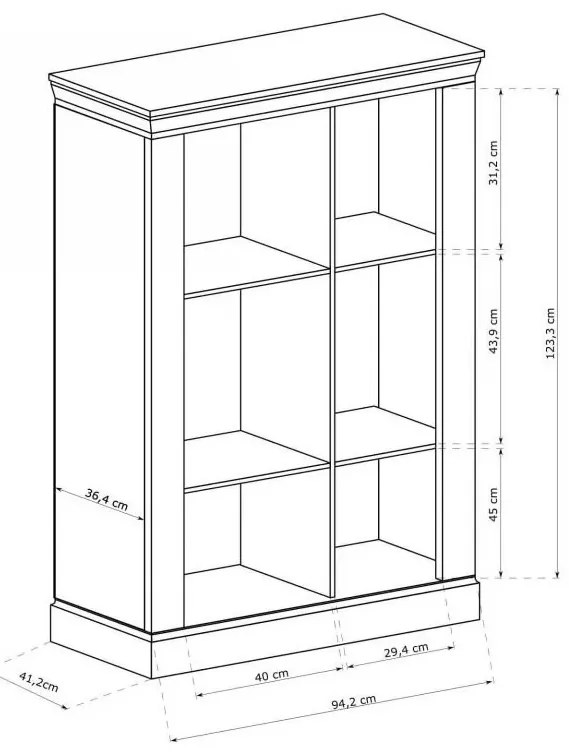 Vitrină Atena 12 (cu iluminat LED) (craft auriu). 1055349