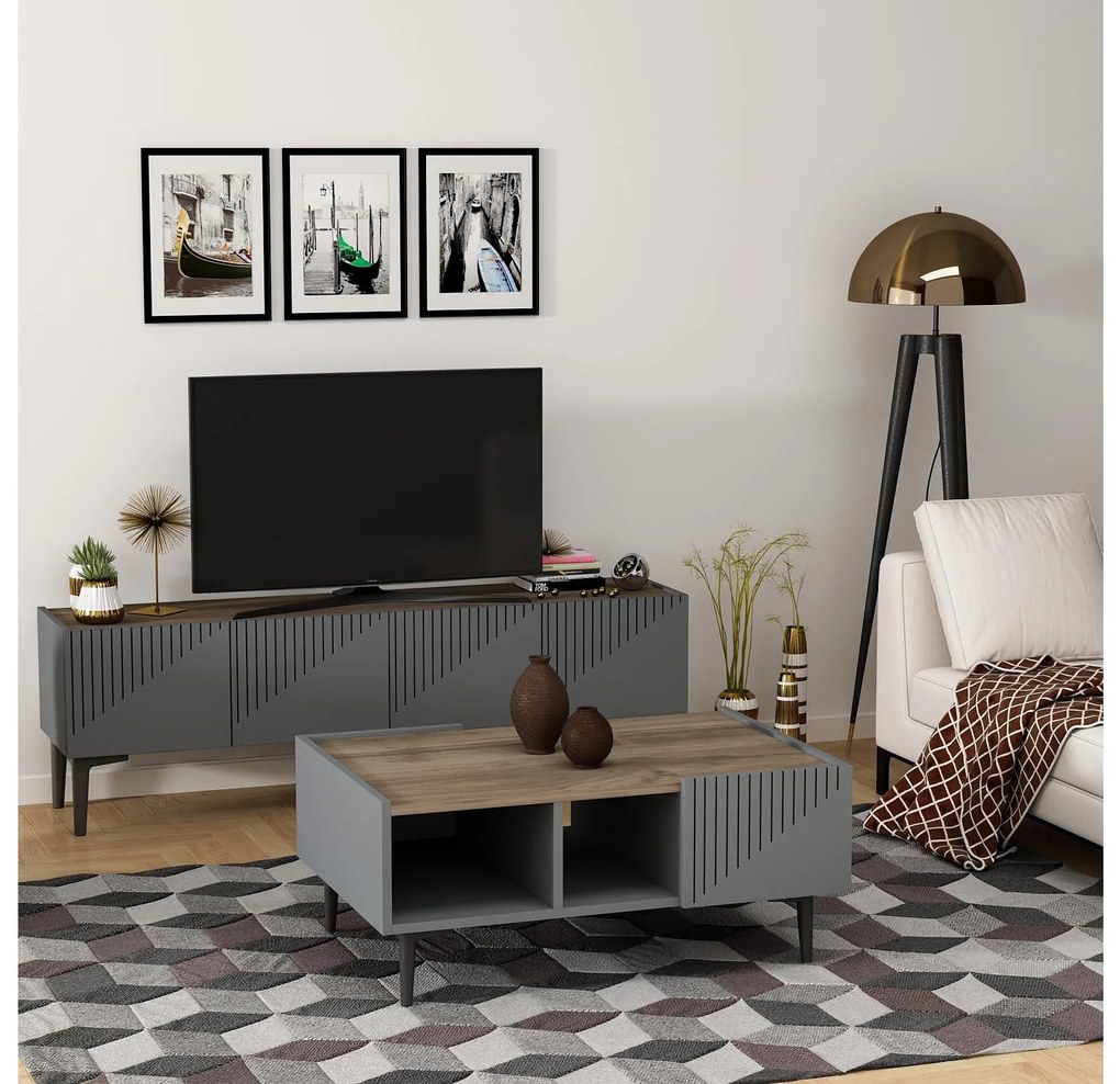 Măsuță de cafea Tomune 1 (antracit + Nuc) . 1093232