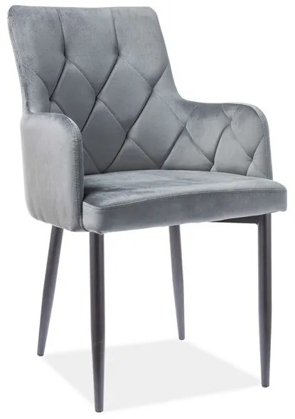 Scaun catifea Ricardo B Gri – H 88 cm