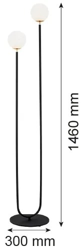 Lampadar FERRONE 2xE14/7W/230V neagră/albă/aurie Argon 7073