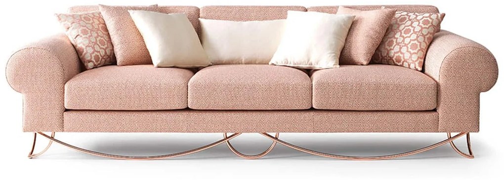 Canapea Anette, 3 Locuri, Rose-Gold