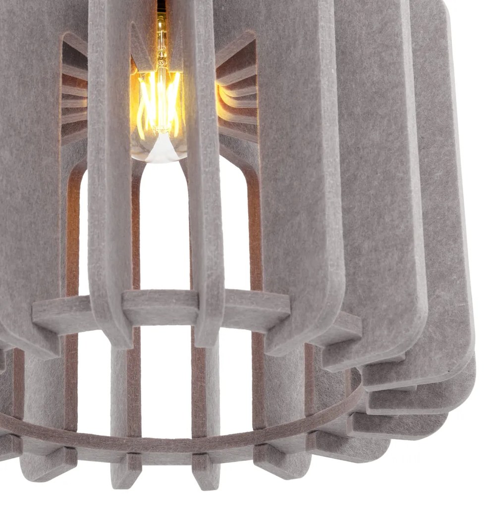 Lampă suspendată retro neagră cu abajur gri-maroniu - Felt