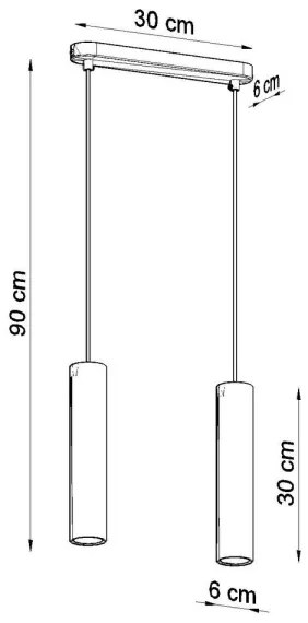 Sollux SL.0654 - Lustr LUVO 2xGU10/40W/230V beton/negru pe cablu