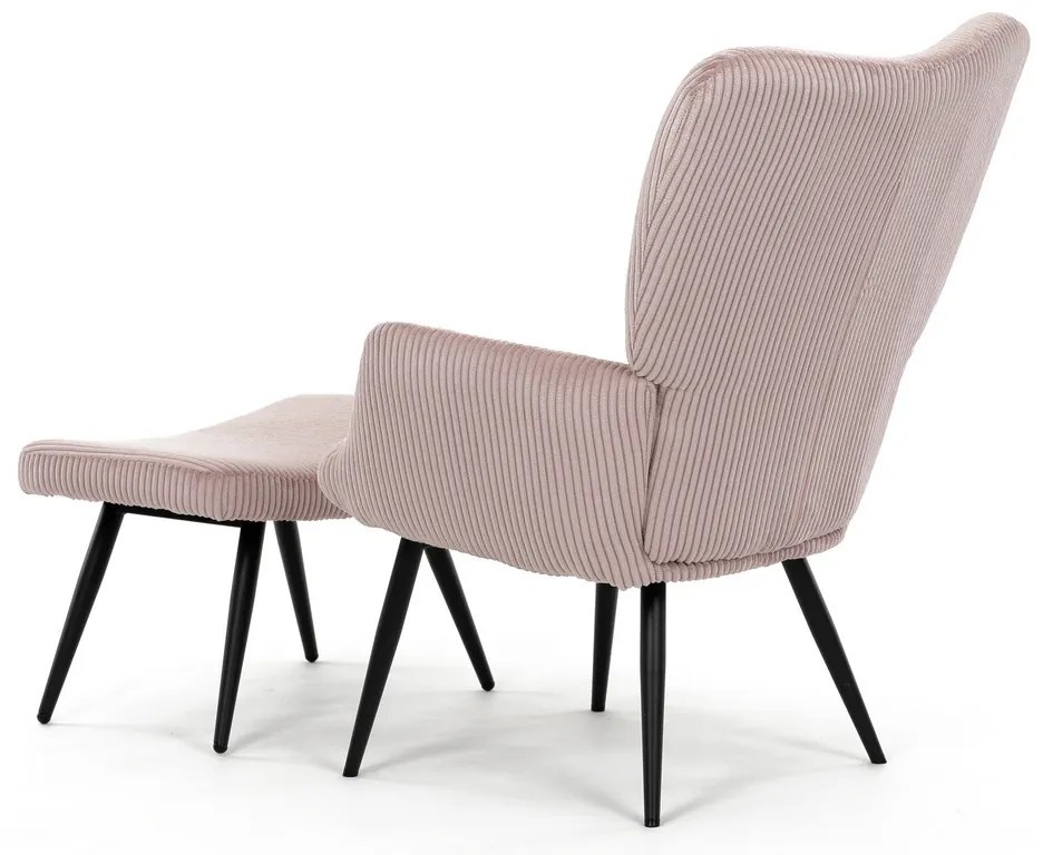 Fotoliu relaxant cu suport pentru picioare L7285PINK6, roz
