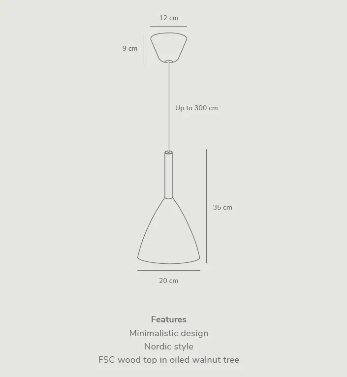 Pendul design nordic Pure 20, alb 43293001 DFTP