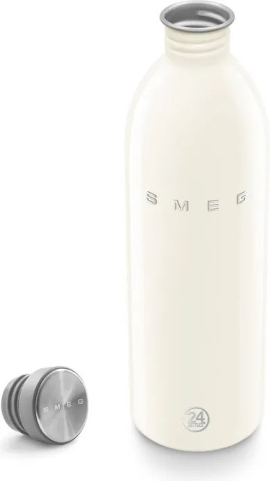 Sticla Smeg Urban WBF02CR, 1 l, Inchidere ermetica, Fara VRA, Otel inoxidabil, Crem