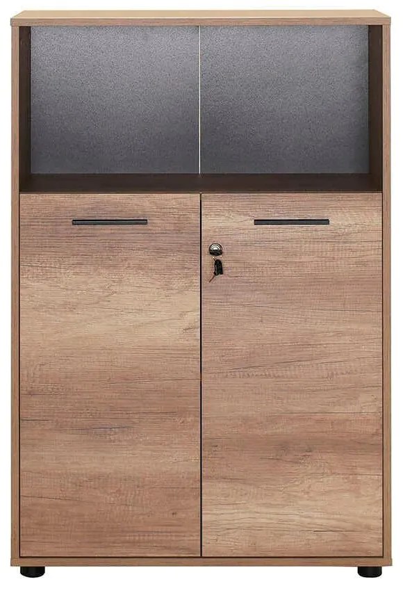 Biblioteca Adore New York, 2 usi cu cheie, 3 rafturi, 72 x 110 x 34 cm