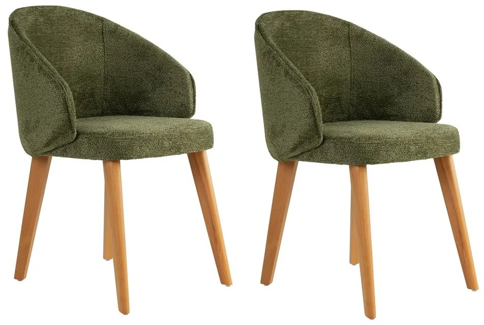 Set de scaune de sufragerie Bentley Green and DarkOak, 2 buc.