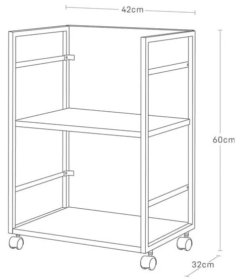 Etajeră pe roți neagră din metal 42x60 cm Tower – YAMAZAKI