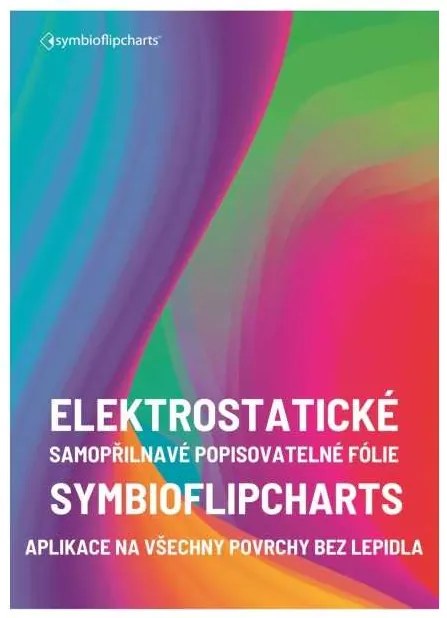 Folie electrostatică pentru scris Symbioflipcharts 50 x 70 cm - 25 foi, roz
