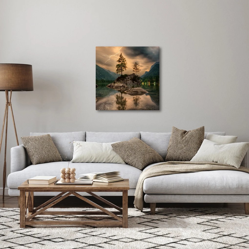 Tablou - lacul în munți (30x30 cm)