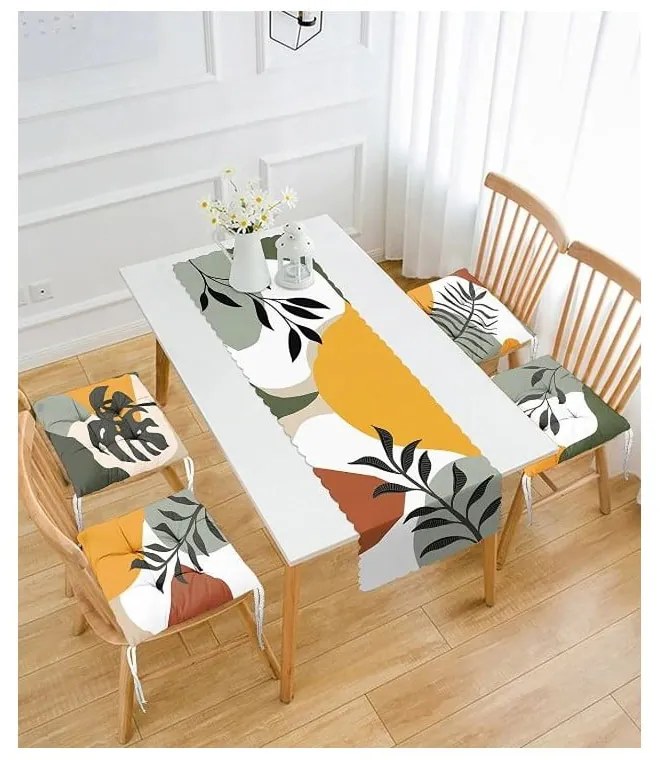 Set napron de masă și perne de scaun 5 buc. Illustrated Autumn – Mila Home