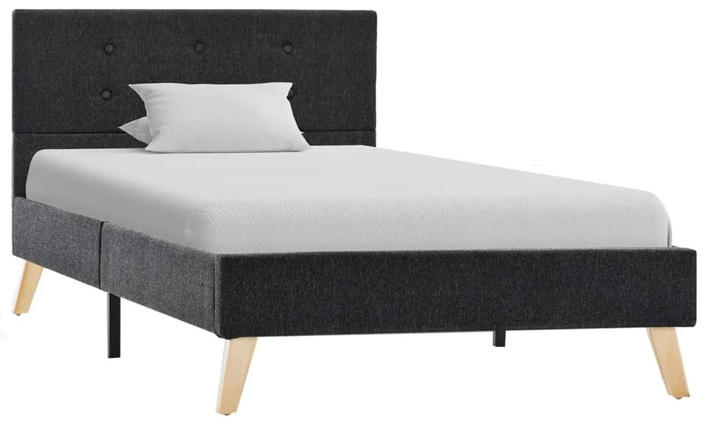 284811 vidaXL Cadru de pat, gri închis, 100 x 200 cm, material textil