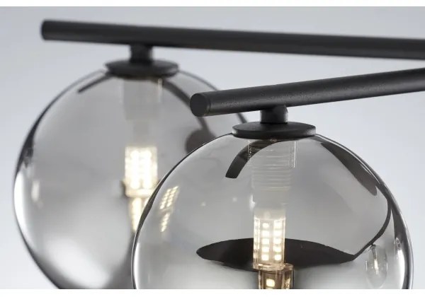 Jupiter 2048 - Plafonieră aplicată PRATO, 5xG9/14W/230V, negru/gri fumuriu