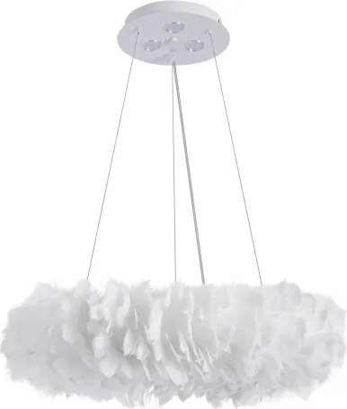 Brilagi - Lustru LED pe cablu FEATHER 3xE27/40W/230V + 3xLED/3W diam. 50 cm alb