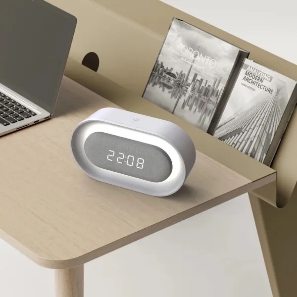 Lampă de noapte LED reglabilă cu ceas KAJA LED/1,3W/5V 3000K