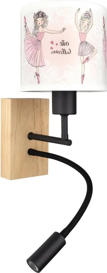 Brilagi- lampă LED flexibilă BOBO WOOD 1xE27/25W/230V + LED/3W stejar/negru/alb/roz/amb.