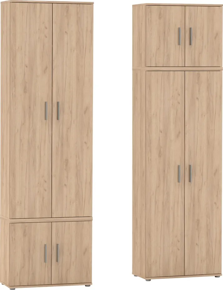 Dulap, poliţe, cu două uşi, stejar artizanal, SERVO TIP 1