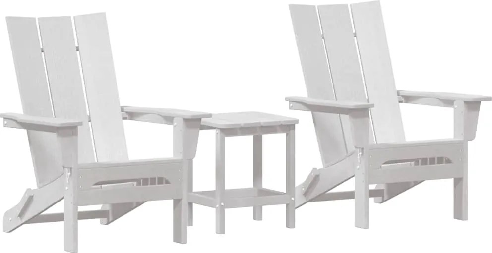 vidaXL Scaun pentru Grădină 3 pcs Alb 80.5 x 74.5 x 92 cm Polietilenă