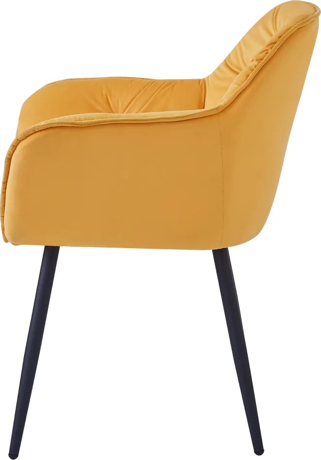 Scaun de design, ţesătură Velvet galben, FEDRIS NEW