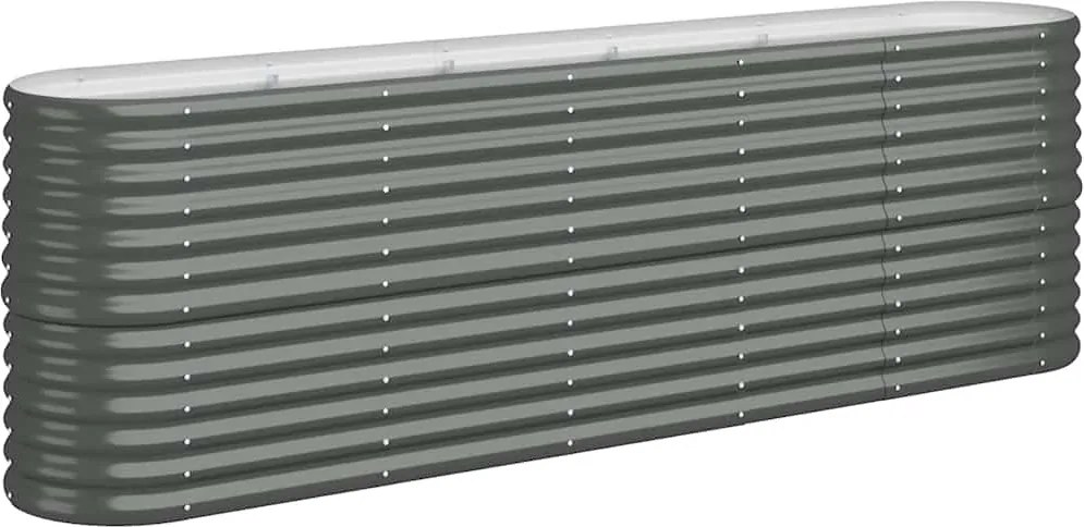 vidaXL Strat înălțat grădină 224x40x68 cm oțel galvanizat
