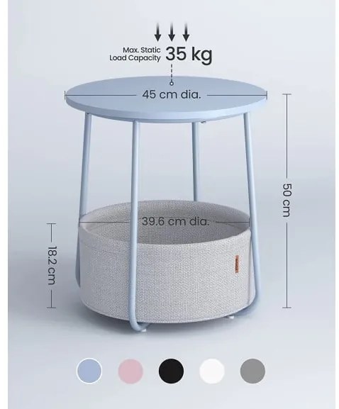 Masuta Rotunda Cu Cos, Albastru Deschis