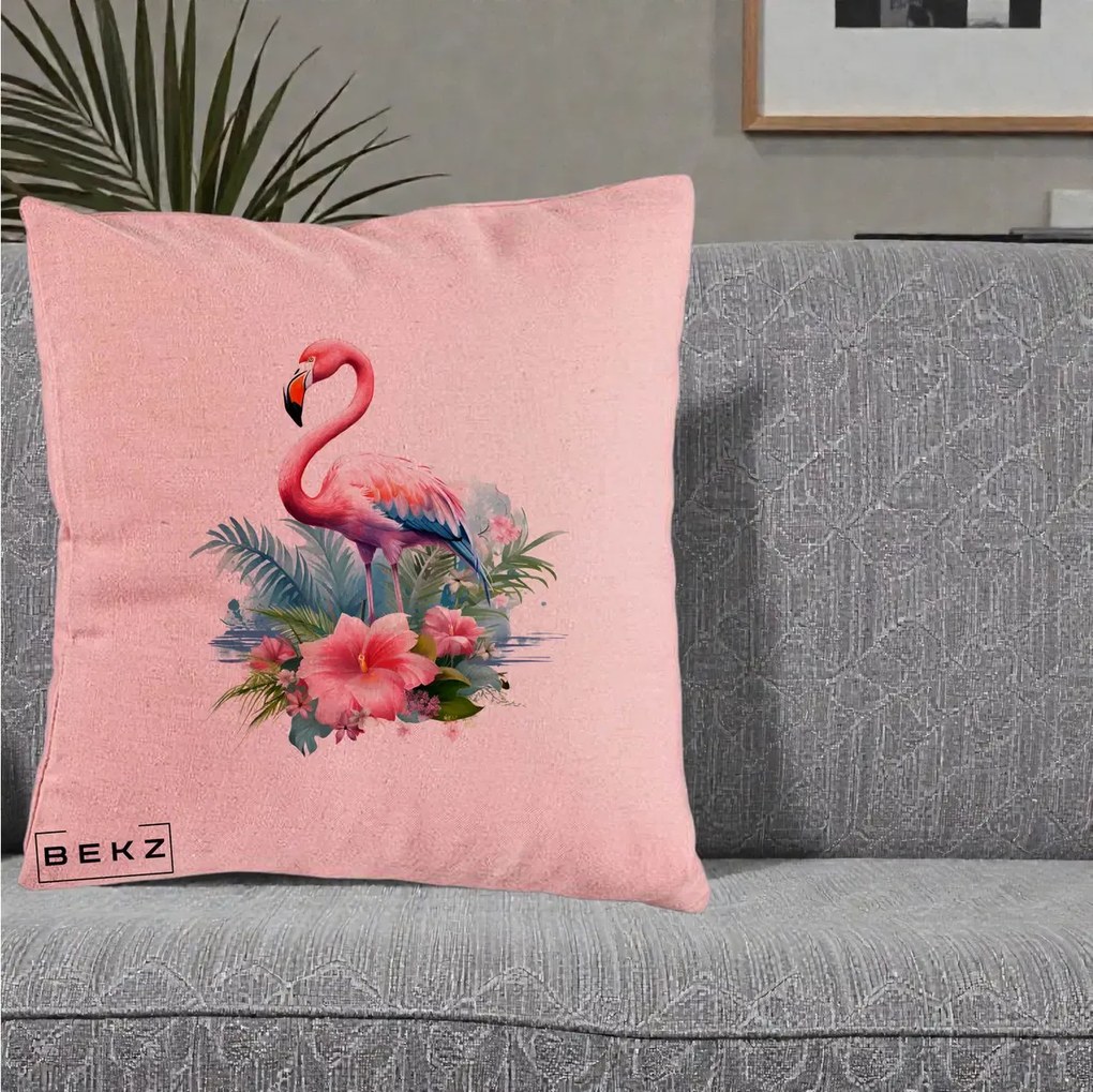 Perna Decorativa Raton in Halat Roz, 40x40 cm, Roz, Husa Detasabila, Perna Inclusa, BEKZ®