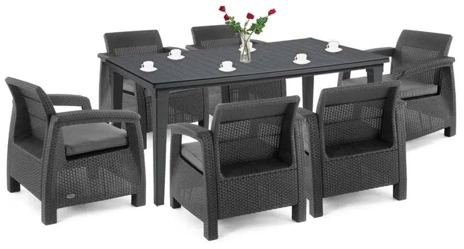 Set de mobilier de grădină Corfu Big Duo cu masă Futura, grafit