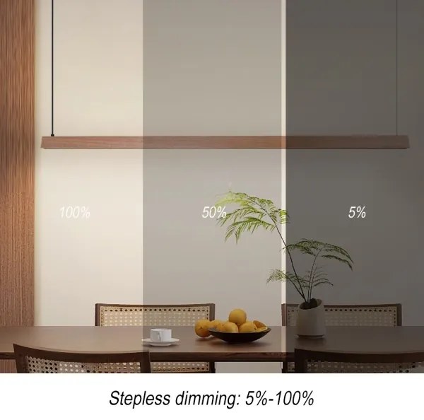 Immax NEO 07304L - Lustră LED reglabilă pe cablu MADEIRA, 33W/230V, Wi-Fi Tuya, 152 cm, stejar