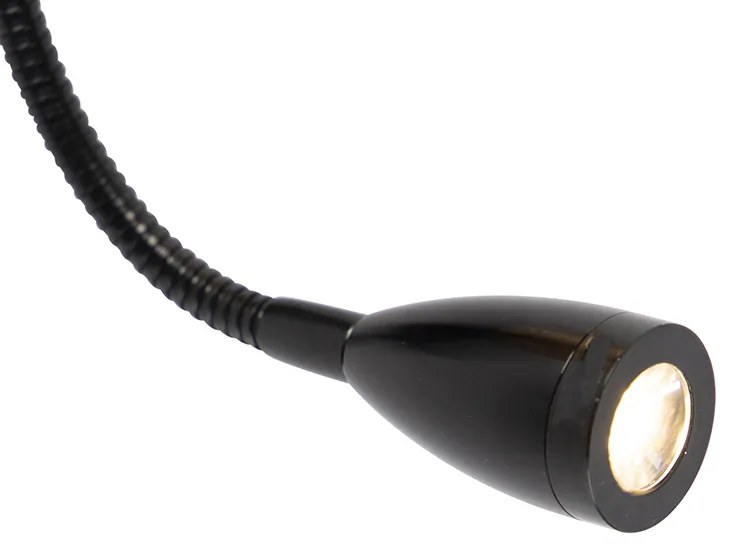 Lampă de perete inteligentă neagră cu abajur din catifea inclusiv Wifi A60 - Stacca