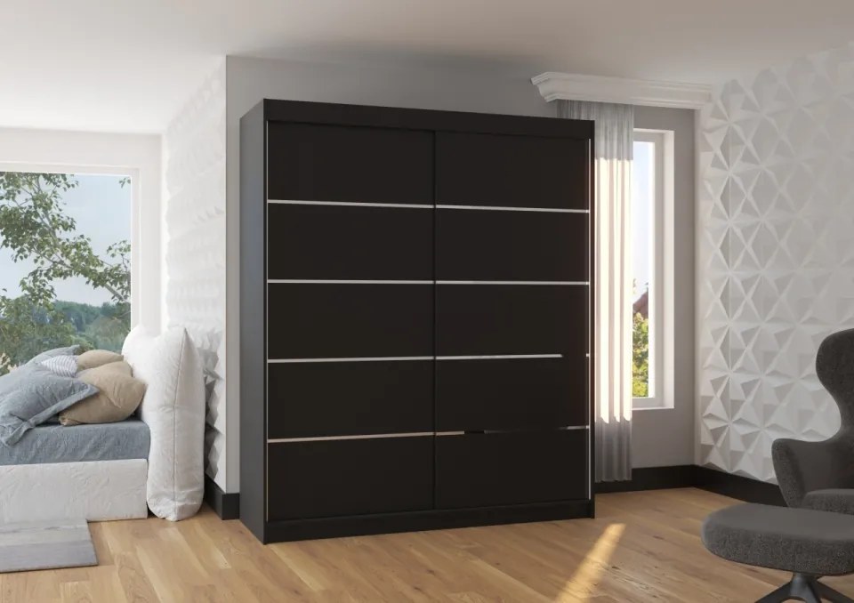 Dulap cu usi glisante 180x215 cm, Spectra, ADRK Furniture (Culoare: Ciocolata)