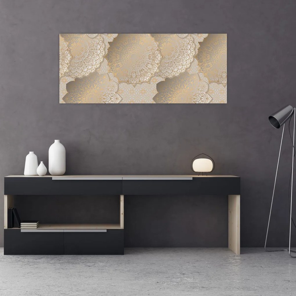 Tablou - Mandale în tonuri aurii (120x50 cm)