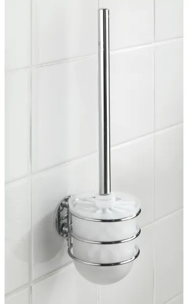 WENKO 18768100 - Set WC TURBO-LOC rotund, oțel, 10x37,5 cm, crom lucios/alb