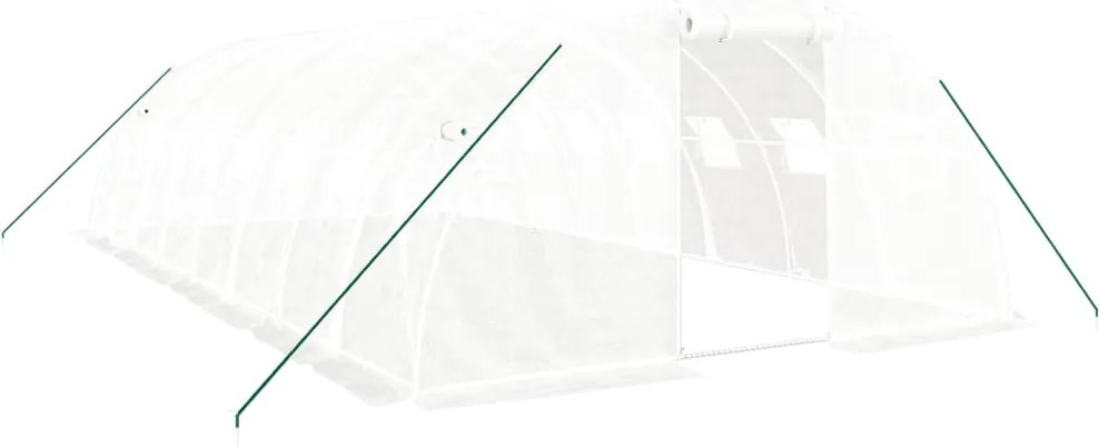 vidaXL Seră cu cadru din oțel, alb, 32 m², 8x4x2 m