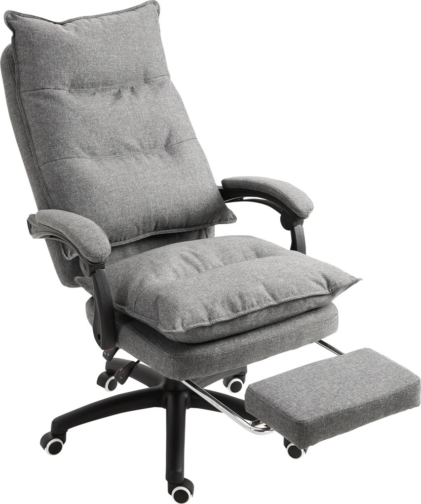 Scaun de birou ergonomic Vinsetto cu inclinare si masaj in 6 Puncte, inaltime reglabila, 70x62x120-130 cm, Gri | Aosom Romania