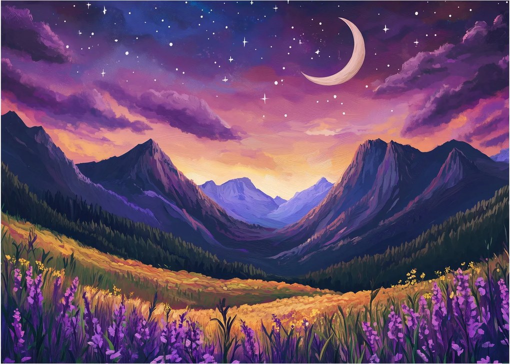 Tablou - Peisaj violet (70x50 cm)