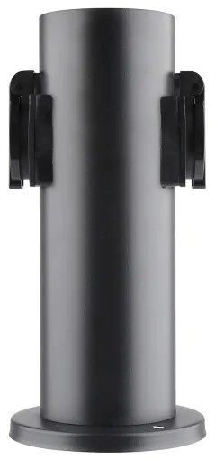 Solight PG10B - Stâlp exterior 2 prize 230V IP44 negru rotund