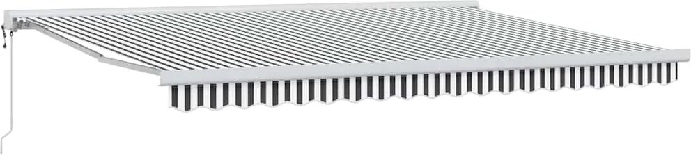vidaXL Copertină retractabilă antracit/alb, 4,5x3 m, textil/aluminiu