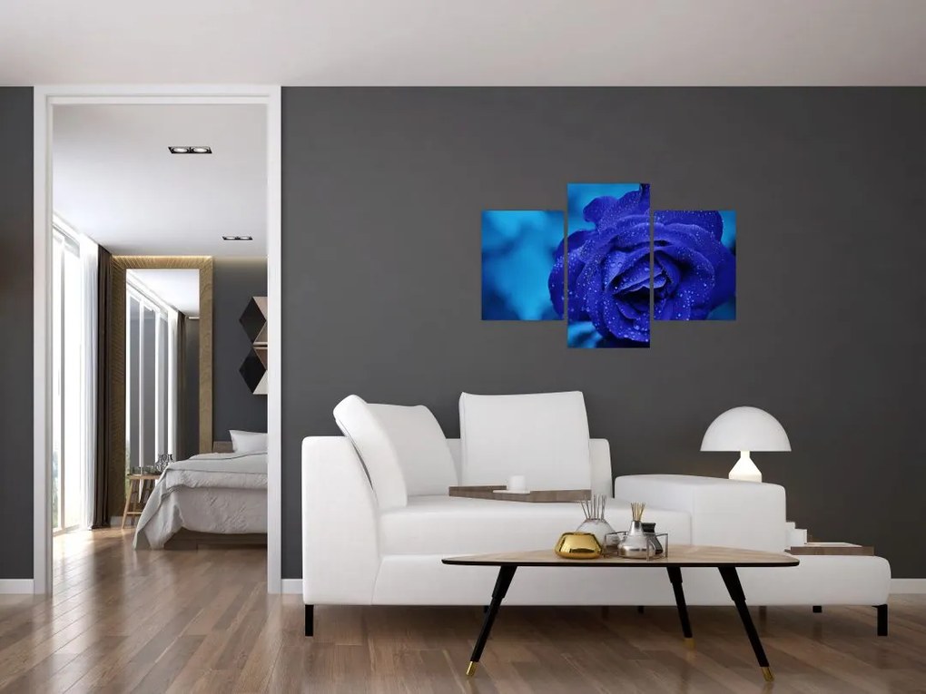 Tablou cu trandafir albastru (90x60 cm)